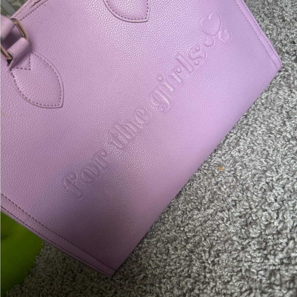 Elegant Purple Leather Tote Bag